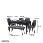 Dining table - 6 pieces of high quality beech wood - KYN-180 - Image 3