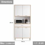 Multi-use cupboard kitchen unit, high quality MDF wood - O-SRH-137 - Image 3