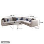 Beech wood corner with linen or velvet fabric - KYN-031 - Image 3