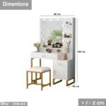 High quality MDF wood dresser with pouf - OSM-044 - Image 3