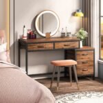 Computer Desk, Study Writing Table with Drawers & File Cabinet - Image 6