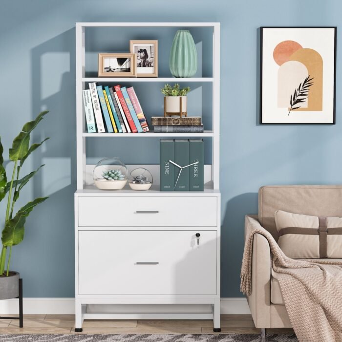 File Cabinet, 2 Drawers Letter Size Filing Cabinet Printer Stand - Image 11