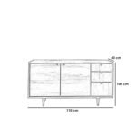 Spanish MDF and white PVC buffet - 75 x 150 x 40 cm - OSM-586 - Image 2