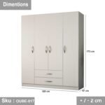 High quality MDF wood wardrobe - OUBE-017 - Image 3