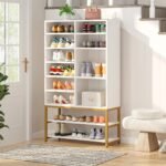 Shoe Cabinet, Freestanding Shoe Rack with 10 Adjustable Compartments - Image 4