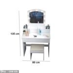 High quality MDF wood dresser with pouf - OSM-058 - Image 3