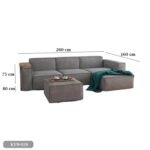 Beech wood corner with linen or velvet fabric - KYN-026 - Image 3