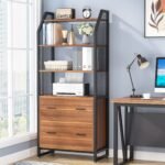 File Cabinet, 2 Drawer Vertical Filing Cabinet with Bookshelf - Image 11