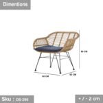 Set of 2 chairs and a table made of rattan - OS-286 - Image 3
