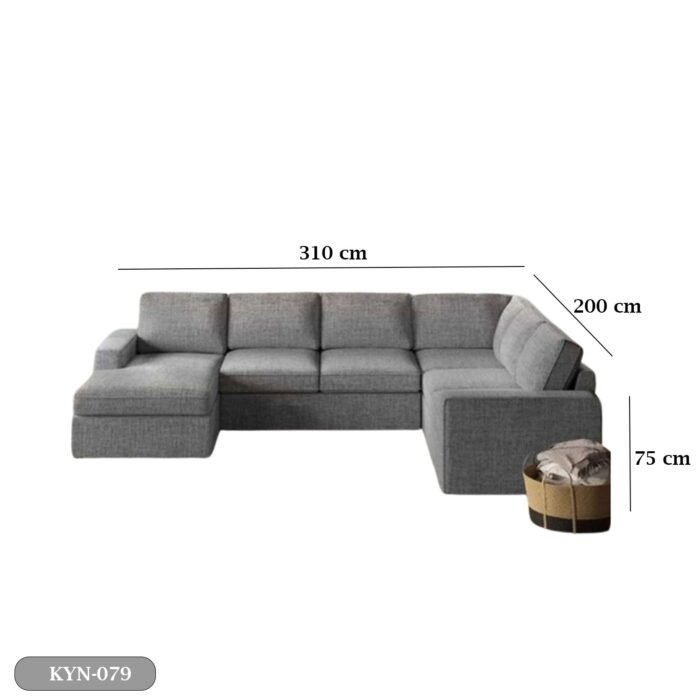 Beech wood corner with linen or velvet fabric - KYN-079 - Image 3