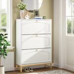 Shoe Cabinet, Freestanding Shoe Storage Organizer with 3 Flip Drawers - Image 4