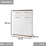 Danasia wardrobe 90 * 110 with storage unit of 5 shelves - Image 3
