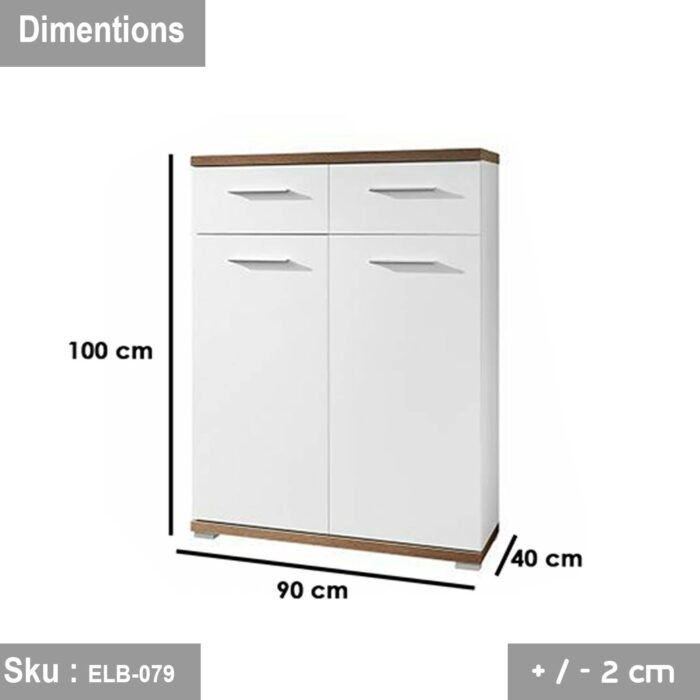 Danasia wardrobe 90 * 110 with storage unit of 5 shelves - Image 3