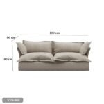 Beech wood sofa with linen or velvet fabric - KYN-060 - Image 3