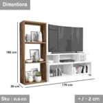 Kariya TV unit with 3 shelves and a side stand made of MDF wood - Image 3