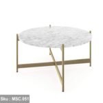 illy coffee table, 80 * 45, golden marble - Image 3