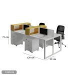 Quad workstation made of Spanish MDF wood - CEM-016 - Image 3