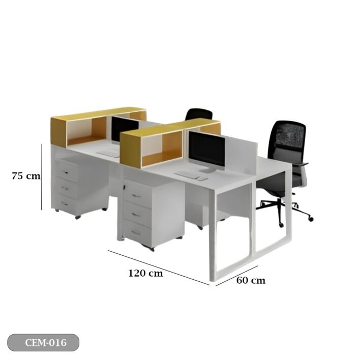 Quad workstation made of Spanish MDF wood - CEM-016 - Image 3