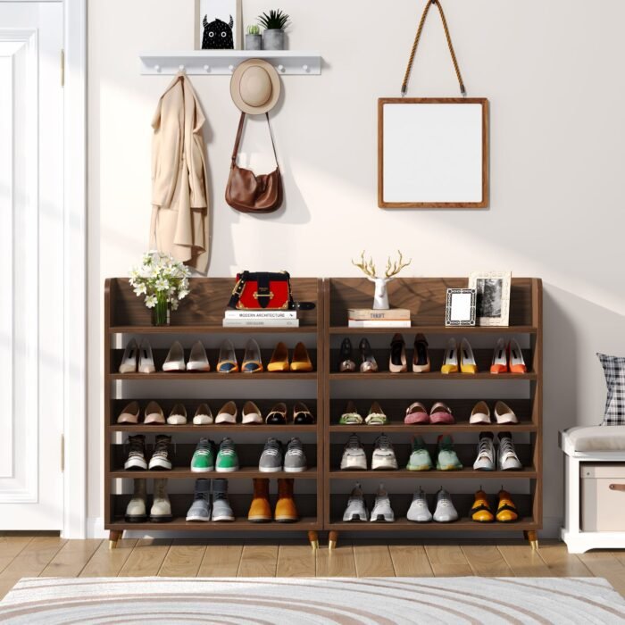Shoe Rack, 5 Tier Freestanding Shoe Stand Storage Shelf - Image 6