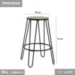 Metal bar stool with hot paint - OMM-013 - Image 3