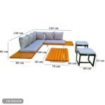 Beech wood corner sofa for 5 peop- OS-Wd-018 - Image 3