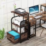 File Cabinet, 3 Tier Mobile Printer Stand with Legal Size Drawer - Image 4