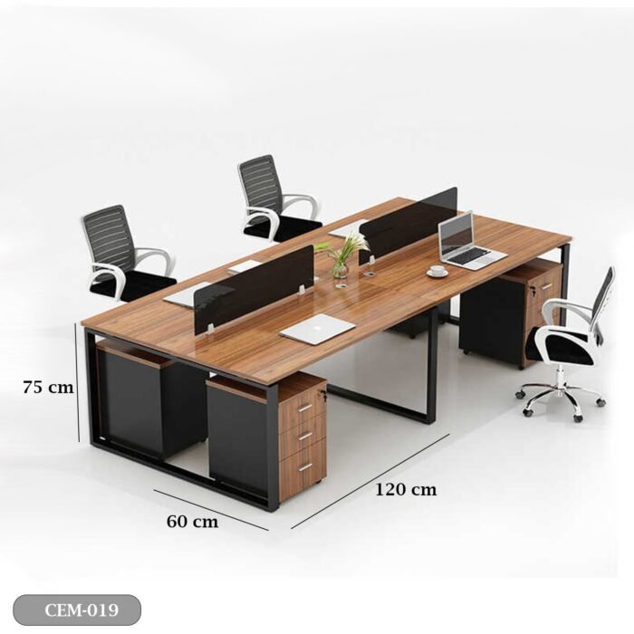 Quad workstation made of Spanish MDF wood - CEM-019 - Image 3