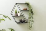 wall shelf, made of metal + wood with 4 shelves, black - Image 2
