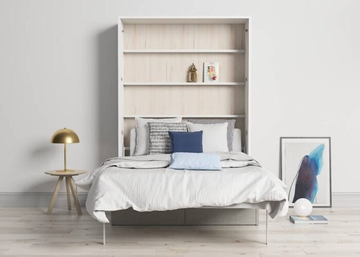 Folding bed with vertical sofa 150 x 190 cm with 2 drawers - Image 1