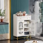 Shoe Cabinet, Modern Storage Cabinet with Drawer & Adjustable Shelves - Image 6