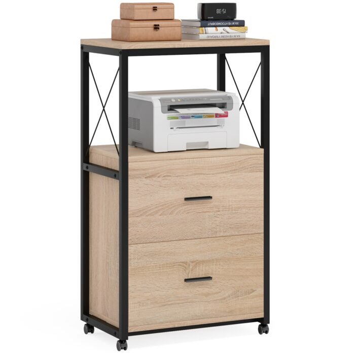 File Cabinet, 2 Drawer Rolling Vertical Filing Cabinet for Legal Size - Image 8