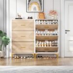 Shoe Cabinet, Slim Hidden Shoe Rack Organizer with 3 Flip Drawers - Image 5
