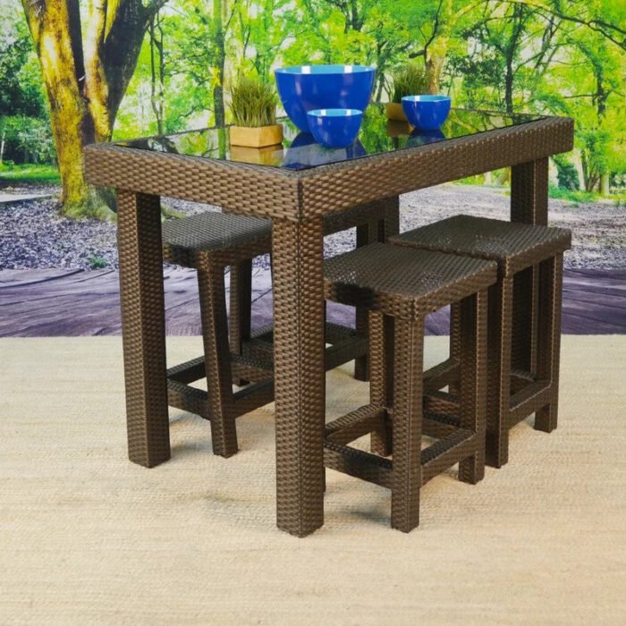 Arcadia rattan bar set accommodates 4 people. - Image 1