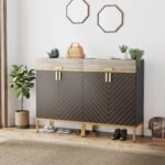 Shoe Cabinet, 4-Tier Shoe Rack Storage Organizer with Drawers - Image 9