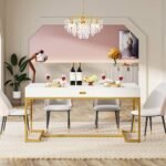 Dining Table, 63? Breakfast Dinner Table with 2 Drawers for 4 to 6 - Image 6