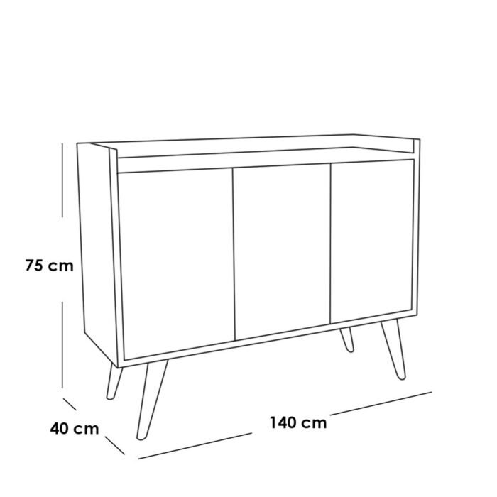 MDF and Musky Wood Buffet - 40 x 75 x 140 cm - OSM-589 - Image 2