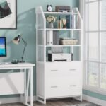File Cabinet, 2 Drawer Vertical Filing Cabinet with Bookshelf - Image 9
