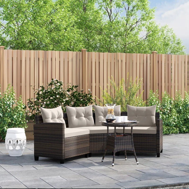 4_6_3ee7f8ed-4f26-4542-b587-1d492336f5ad.jpg Prussia rattan corner is enough for 4 peopin a semicircular shape - Image 1