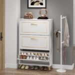 Shoe Cabinet, 3 Flip Drawer Modern Shoe Storage Rack Organizer - Image 5