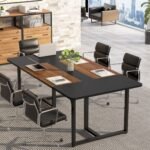 Conference Table, 6FT Rectangle Meeting Table for 8 People - Image 5