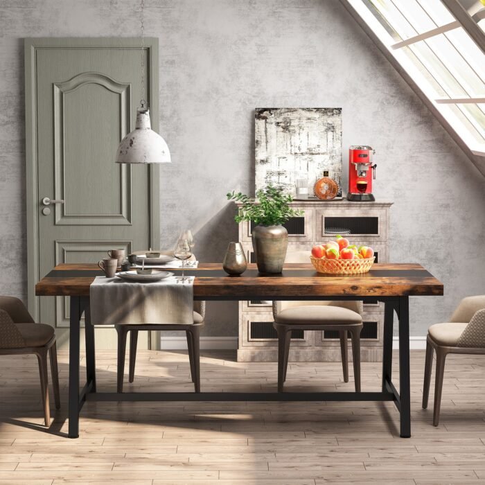 Dining Table for 8 People, 70.87? Rectangular Wood Kitchen Table - Image 4