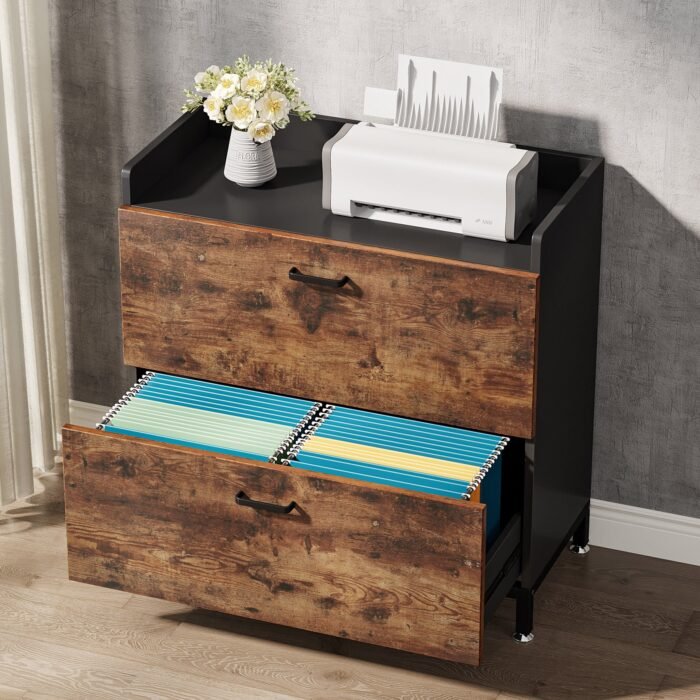 File Cabinet, 2 Drawer Lateral Filing Organization Storage Cabinet - Image 4