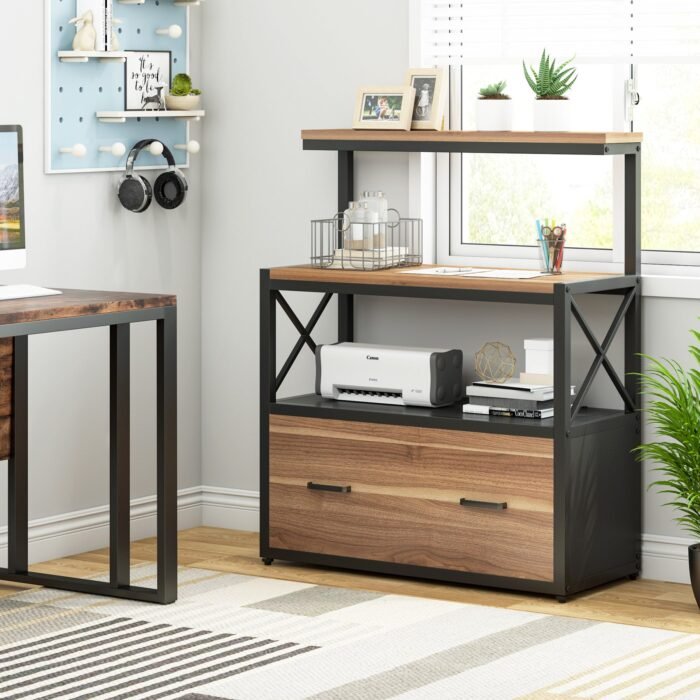 File Cabinet, Lateral Printer Stand with Drawer & Shelves - Image 12