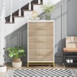 Shoe Cabinet, Modern Shoe Organizer with 3 Flip Drawers & 2 Hanging Hooks - Image 9