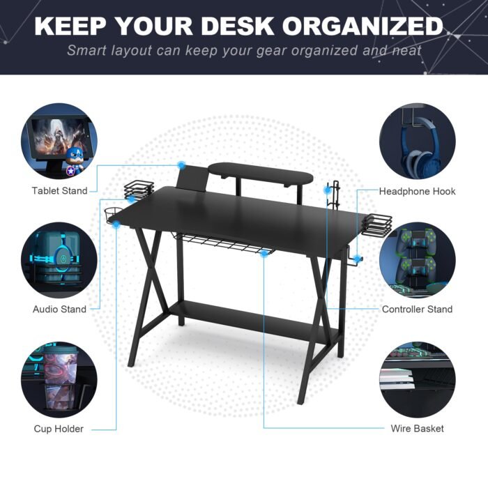 Computer Desk Gaming Desk Writing Workstation Study Desk - Image 6