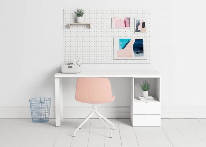 Desk with metal legs and drawers 150 cm long - Image 1