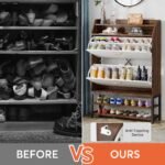 Shoe Cabinet, Freestanding Shoe Organizer with 2 Flip Drawers & Shelves - Image 7