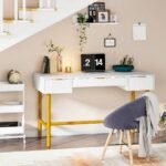 Computer Desk, 47.24? Modern Writing Desk with 3 Storage Drawers - Image 6