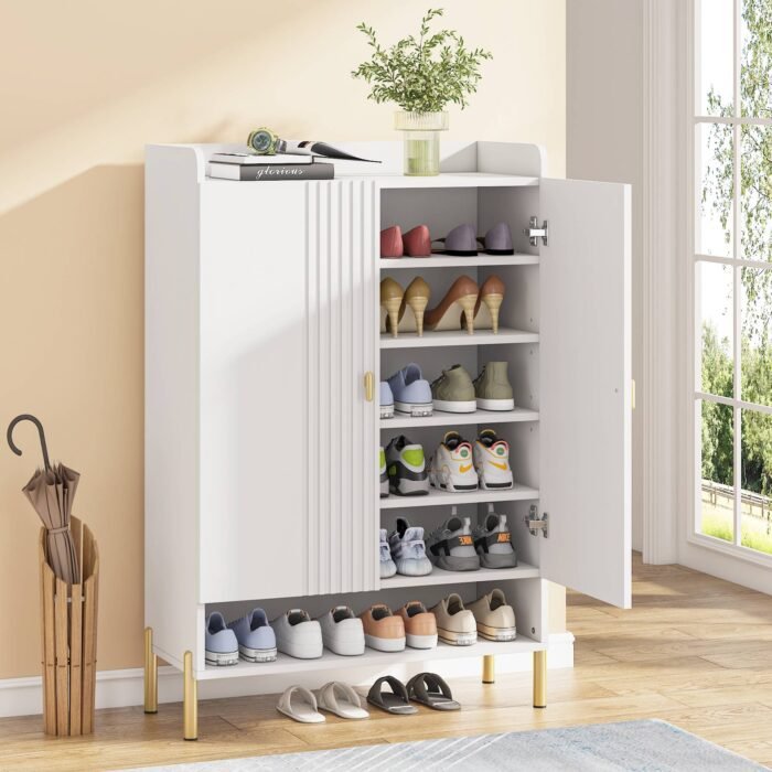 Shoe Cabinet, 6-Tier Shoe Organizer with Adjustable Shelves for Entryway - Image 5