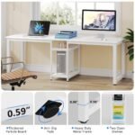 Two Person Desk, 78 Inches Computer Desk with Storage Shelves - Image 7